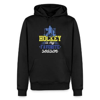 ice hockey season - Männer Premium Bio Hoodie - Schwarz - Vorne - Nico (187cm)