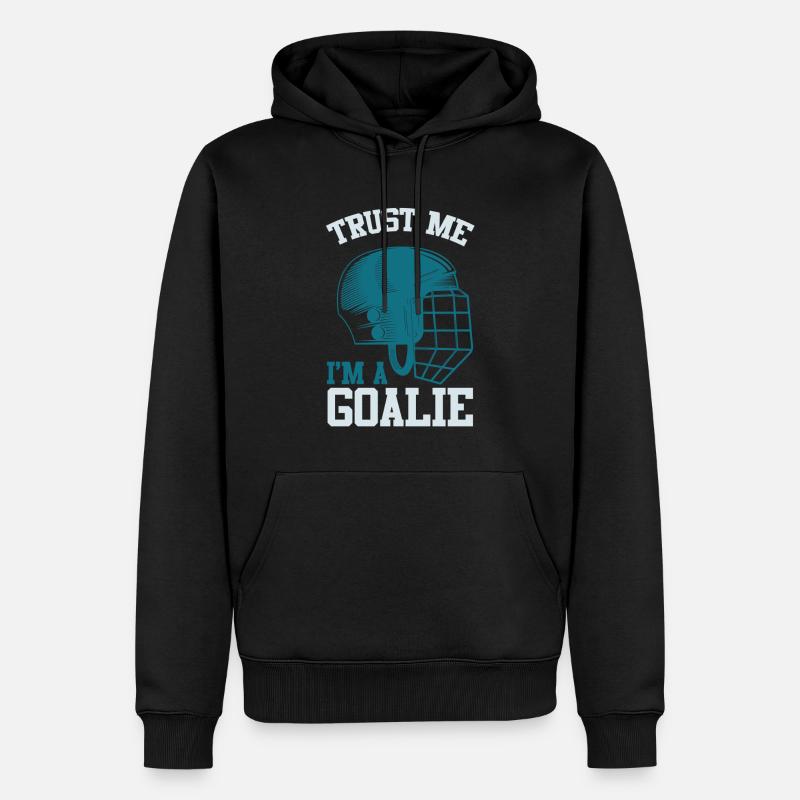 Slogan du hockey sur glace - Sweat à capuche Premium bio Homme - noir