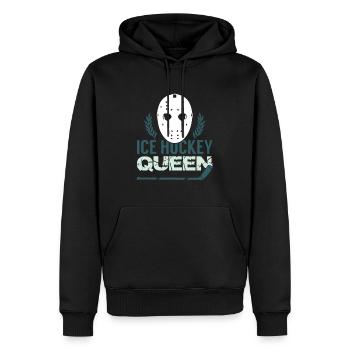 Reine du hockey sur glace - Sweat à capuche Premium bio Homme - noir - Devant - Nico (187cm)