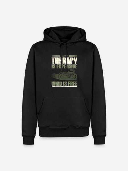 motorcycle therapy funny - Men’s Premium Organic Hoodie - black