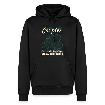 motorrad paare spruch biker - Männer Premium Bio Hoodie - Schwarz - Vorne - Nico (187cm)
