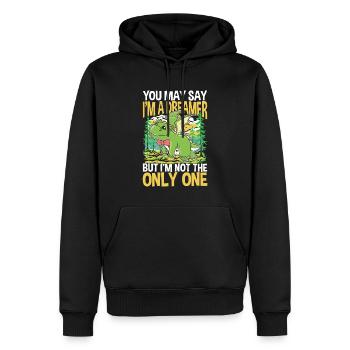 You May Say I'm A Dreamer But I'm Not The Only One - Männer Premium Bio Hoodie - Schwarz - Vorne - Nico (187cm)