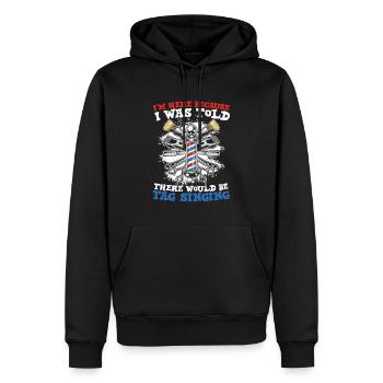 I'm Here Because I Was Told There Would Be Tag - Männer Premium Bio Hoodie - Schwarz - Vorne - Nico (187cm)