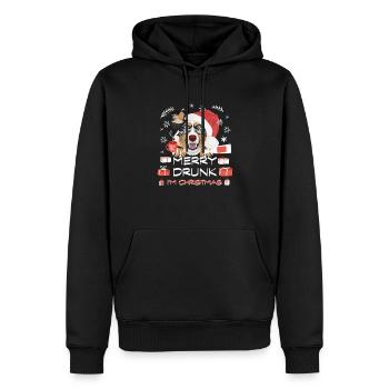 Marché de Noël du berger australien - Sweat à capuche Premium bio Homme - noir - Devant - Nico (187cm)