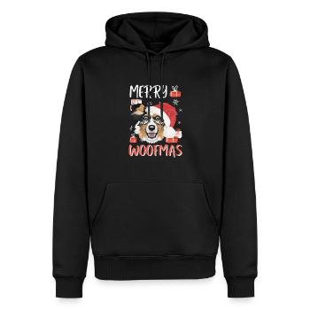 Berger australien Joyeux Noël - Sweat à capuche Premium bio Homme - noir - Devant - Nico (187cm)