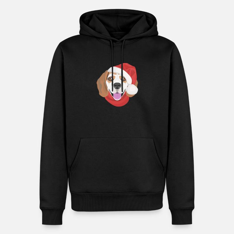 Beagle Joyeux Noël - Sweat à capuche Premium bio Homme - noir
