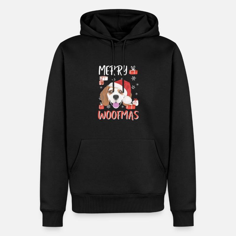 Beagle Joyeux Noël - Sweat à capuche Premium bio Homme - noir