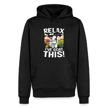 Relax I've Goat This - Männer Premium Bio Hoodie - Schwarz - Vorne - Nico (187cm)