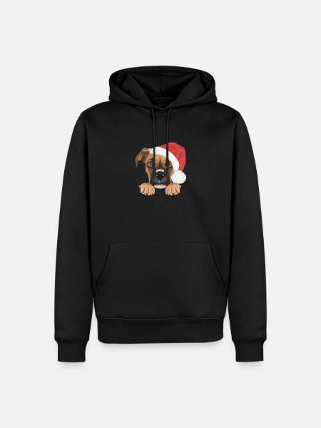 Boxer Merry Christmas - Men’s Premium Organic Hoodie - black