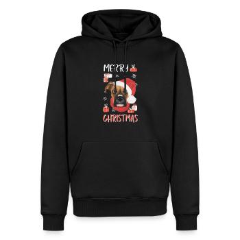 Boxer Frohe Weihnachten - Männer Premium Bio Hoodie - Schwarz - Vorne - Nico (187cm)