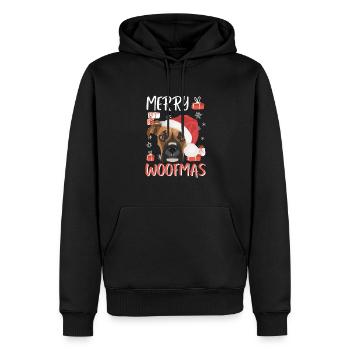 Boxer Frohe Weihnachten - Männer Premium Bio Hoodie - Schwarz - Vorne - Nico (187cm)