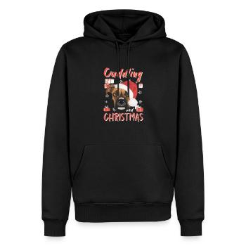Boxer Frohe Weihnachten - Männer Premium Bio Hoodie - Schwarz - Vorne - Nico (187cm)