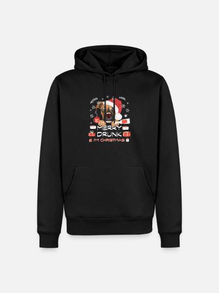 Boxer Weihnachtsmarkt - Männer Premium Bio Hoodie - Schwarz