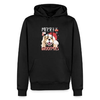 Épagneul King Charles Joyeux Noël - Sweat à capuche Premium bio Homme - noir - Devant - Nico (187cm)
