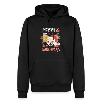 Chihuahua Joyeux Noël - Sweat à capuche Premium bio Homme - noir - Devant - Nico (187cm)