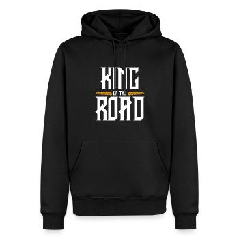 Dicton du roi des camionneurs - Sweat à capuche Premium bio Homme - noir - Devant - Nico (187cm)