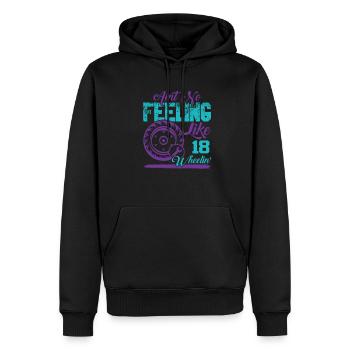 Trucker dit camions cool - Sweat à capuche Premium bio Homme - noir - Devant - Nico (187cm)