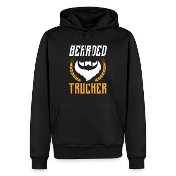 Dicton de barbe complète de camionneur - Sweat à capuche Premium bio Homme - noir - Devant - Nico (187cm)