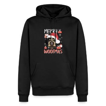 German Wirehair Merry Christmas - Men’s Premium Organic Hoodie - black - Front - Nico (187cm)