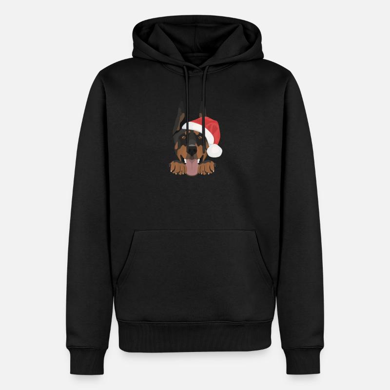 Doberman Joyeux Noël - Sweat à capuche Premium bio Homme - noir