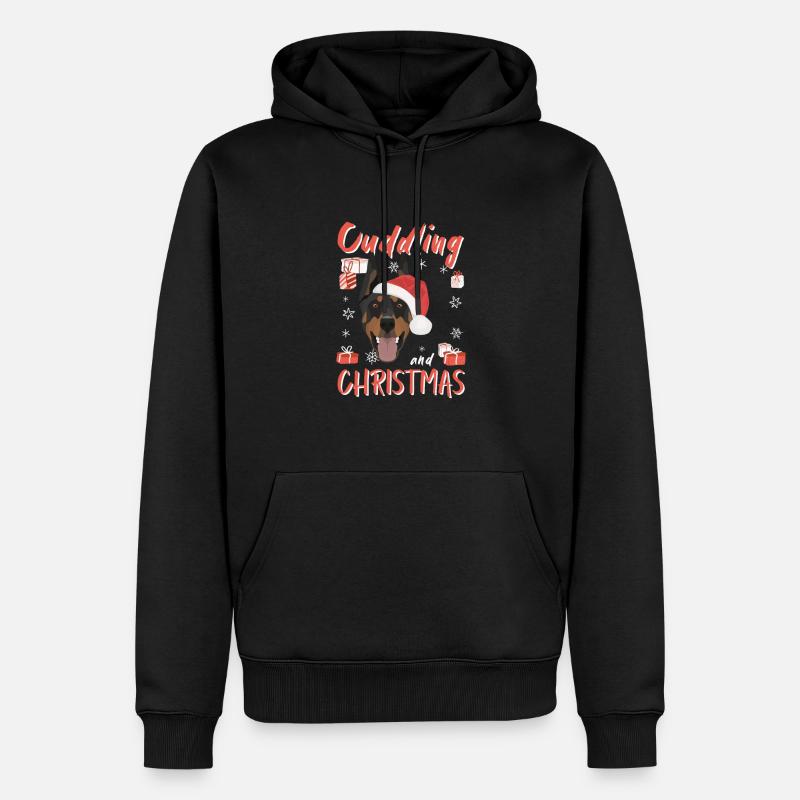 Doberman Joyeux Noël - Sweat à capuche Premium bio Homme - noir