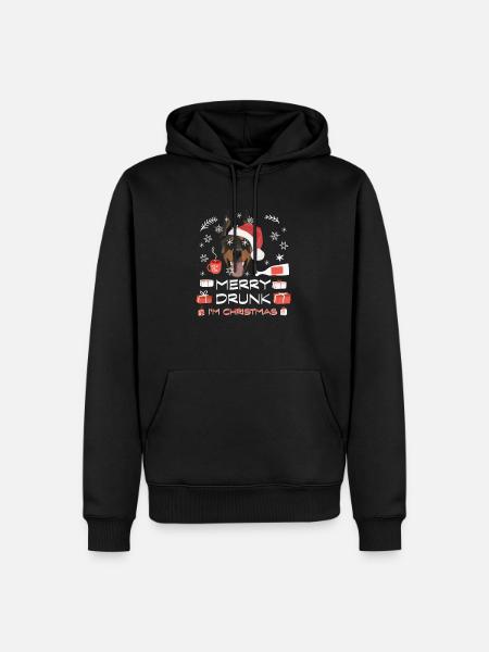 Dobermann Weihnachtsmarkt - Männer Premium Bio Hoodie - Schwarz