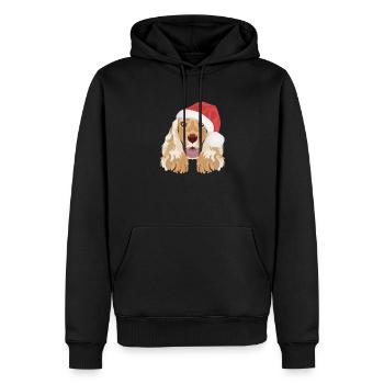 Deutsch Cocker Spaniel Joyeux Noël - Sweat à capuche Premium bio Homme - noir - Devant - Nico (187cm)