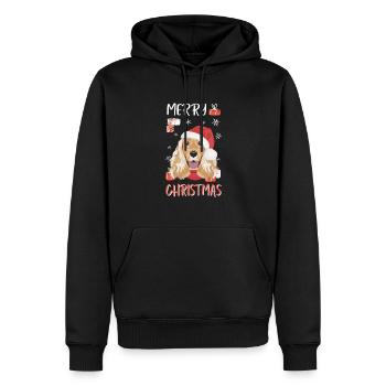 Deutsch Cocker Spaniel Joyeux Noël - Sweat à capuche Premium bio Homme - noir - Devant - Nico (187cm)