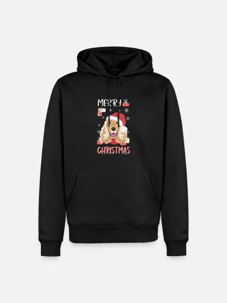 Deutsch Cocker Spaniel Merry Christmas - Men’s Premium Organic Hoodie - black