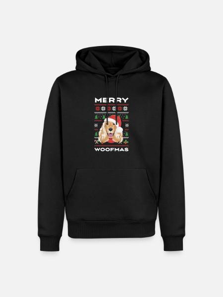 Deutsch Cocker Spaniel Merry Christmas - Men’s Premium Organic Hoodie - black