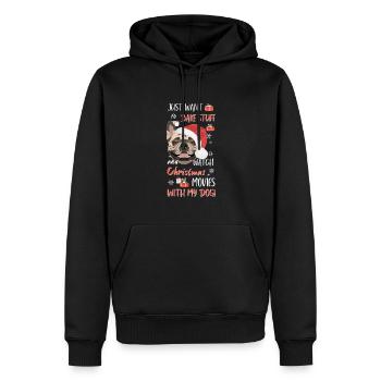 Français Bulldog Joyeux Noël - Sweat à capuche Premium bio Homme - noir - Devant - Nico (187cm)