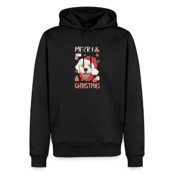 Golden Retriever Frohe Weihnachten - Männer Premium Bio Hoodie - Schwarz - Vorne - Nico (187cm)