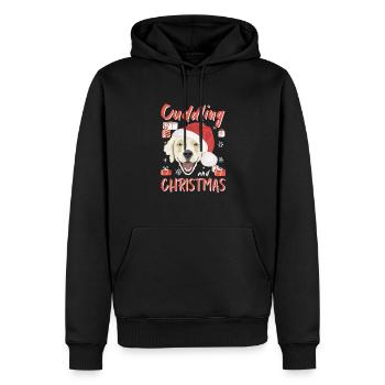 Golden Retriever Frohe Weihnachten - Männer Premium Bio Hoodie - Schwarz - Vorne - Nico (187cm)