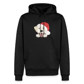 Joyeux Noël Labrador - Sweat à capuche Premium bio Homme - noir - Devant - Nico (187cm)