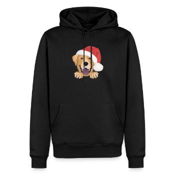 Joyeux Noël Labrador - Sweat à capuche Premium bio Homme - noir - Devant - Nico (187cm)