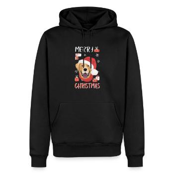 Joyeux Noël Labrador - Sweat à capuche Premium bio Homme - noir - Devant - Nico (187cm)