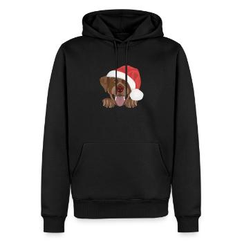 Joyeux Noël Labrador - Sweat à capuche Premium bio Homme - noir - Devant - Nico (187cm)