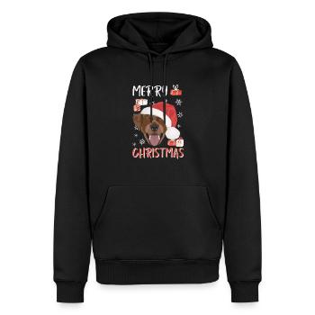 Joyeux Noël Labrador - Sweat à capuche Premium bio Homme - noir - Devant - Nico (187cm)