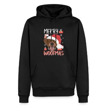 Joyeux Noël Labrador - Sweat à capuche Premium bio Homme - noir - Devant - Nico (187cm)