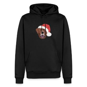 Joyeux Noël Labrador - Sweat à capuche Premium bio Homme - noir - Devant - Nico (187cm)