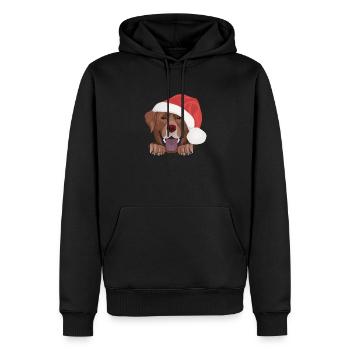 Joyeux Noël Labrador - Sweat à capuche Premium bio Homme - noir - Devant - Nico (187cm)