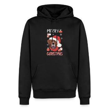 Joyeux Noël Labrador - Sweat à capuche Premium bio Homme - noir - Devant - Nico (187cm)