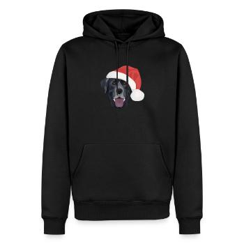 Joyeux Noël Labrador - Sweat à capuche Premium bio Homme - noir - Devant - Nico (187cm)