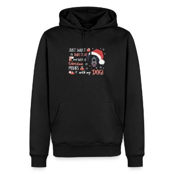 Joyeux Noël Labrador - Sweat à capuche Premium bio Homme - noir - Devant - Nico (187cm)