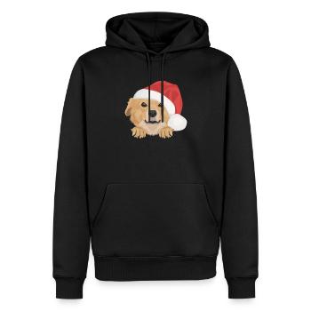 Nova Scotia Retriever Frohe Weihnachten - Männer Premium Bio Hoodie - Schwarz - Vorne - Nico (187cm)