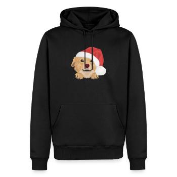 Nova Scotia Retriever Frohe Weihnachten - Männer Premium Bio Hoodie - Schwarz - Vorne - Nico (187cm)