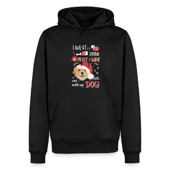 Nova Scotia Retriever Vin chaud Noël - Sweat à capuche Premium bio Homme - noir - Devant - Nico (187cm)