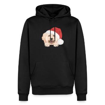 Pudel Frohe Weihnachten - Männer Premium Bio Hoodie - Schwarz - Vorne - Nico (187cm)
