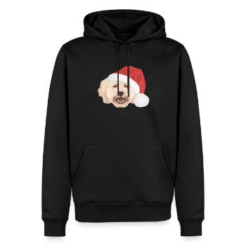 Pudel Frohe Weihnachten - Männer Premium Bio Hoodie - Schwarz - Vorne - Nico (187cm)