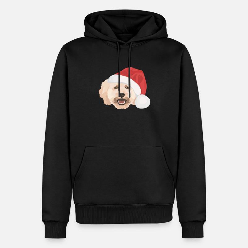 Caniche Joyeux Noël - Sweat à capuche Premium bio Homme - noir